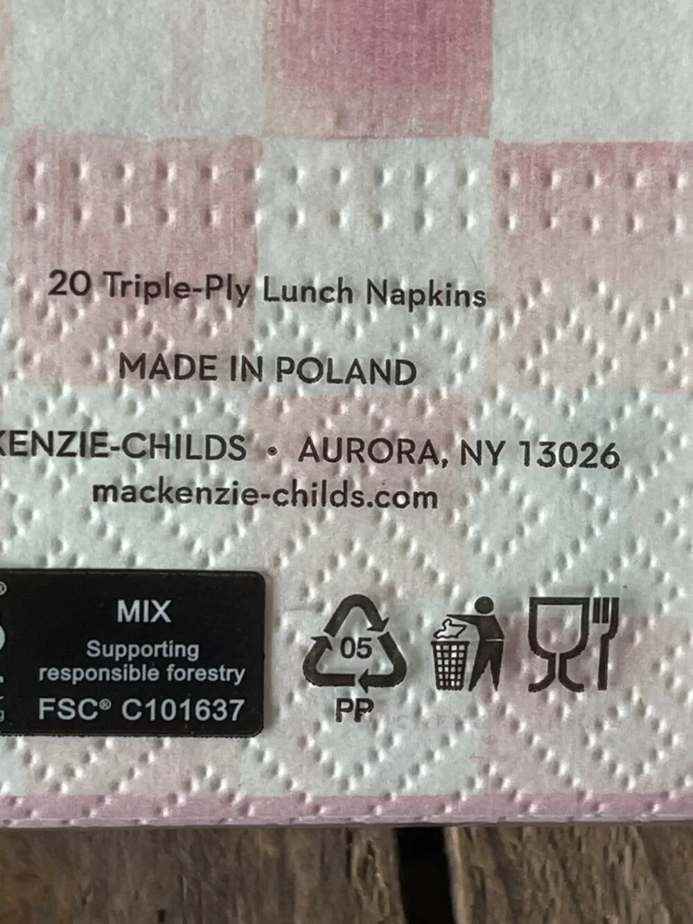 MacKenzie-Childs Rosy Check BUNDLE! Bistro Spreaders Set + Cocktail Napkins